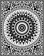 Monochromatic Radial Heart Border Rug