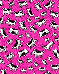 Whimsical Black and White Cows Pink Rug