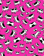 Whimsical Black and White Cows Pink Rug