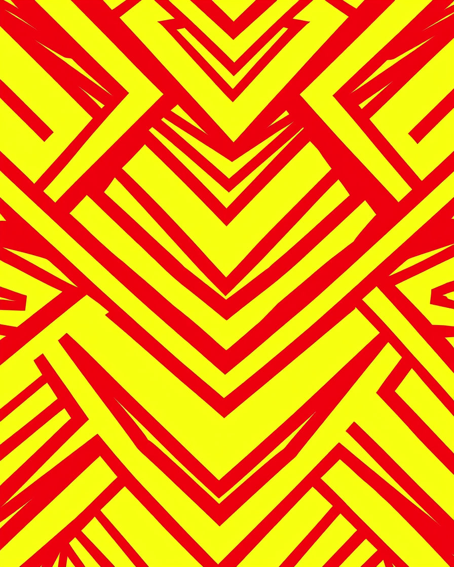 Geometric Red Broken Lines Rug
