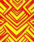 Geometric Red Broken Lines Rug