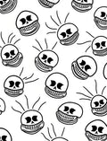 Whimsical Grinning Skull Repeating Pattern Rug
