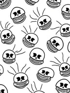 Whimsical Grinning Skull Repeating Pattern Rug