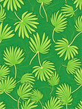Lush Green Palm Frond Swirl Rug