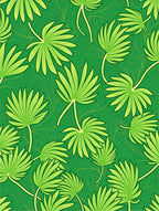Lush Green Palm Frond Swirl Rug