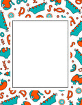 Orange Teal Whimsical Kids Alphabet Rug