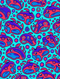 Whimsical Red Blue Whale Collection Rug