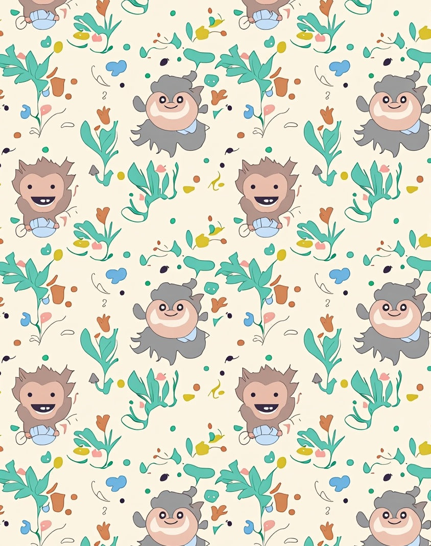 Whimsical Fawn Fables Playful Blossom Rug