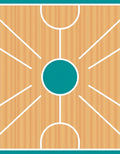 Wood Court Teal Circle Lines Rug