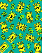 Green Yellow Money Dollar Bills Rug