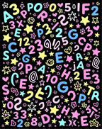 Sweet Pastel Alphabet Numbers Stars Rug