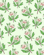 Blush Pink Green Branch Floral Rug