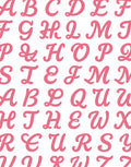 Pink Script Alphabet Repeat Rug