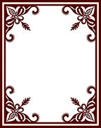 Deep Crimson Floral Border Accent Rug
