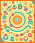 Bright Yellow Whimsical Character Carnival Rug