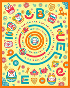 Bright Yellow Whimsical Character Carnival Rug