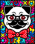 Dapper Pug Red Polka Dot Bowtie Rug