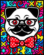 Dapper Pug Red Polka Dot Bowtie Rug
