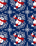 Charming Snowman Snowflake Navy Rug