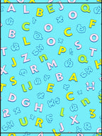 Playful Alphabet Animals Aqua Rug