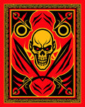 Fiery Skull With Spears And Border Rug