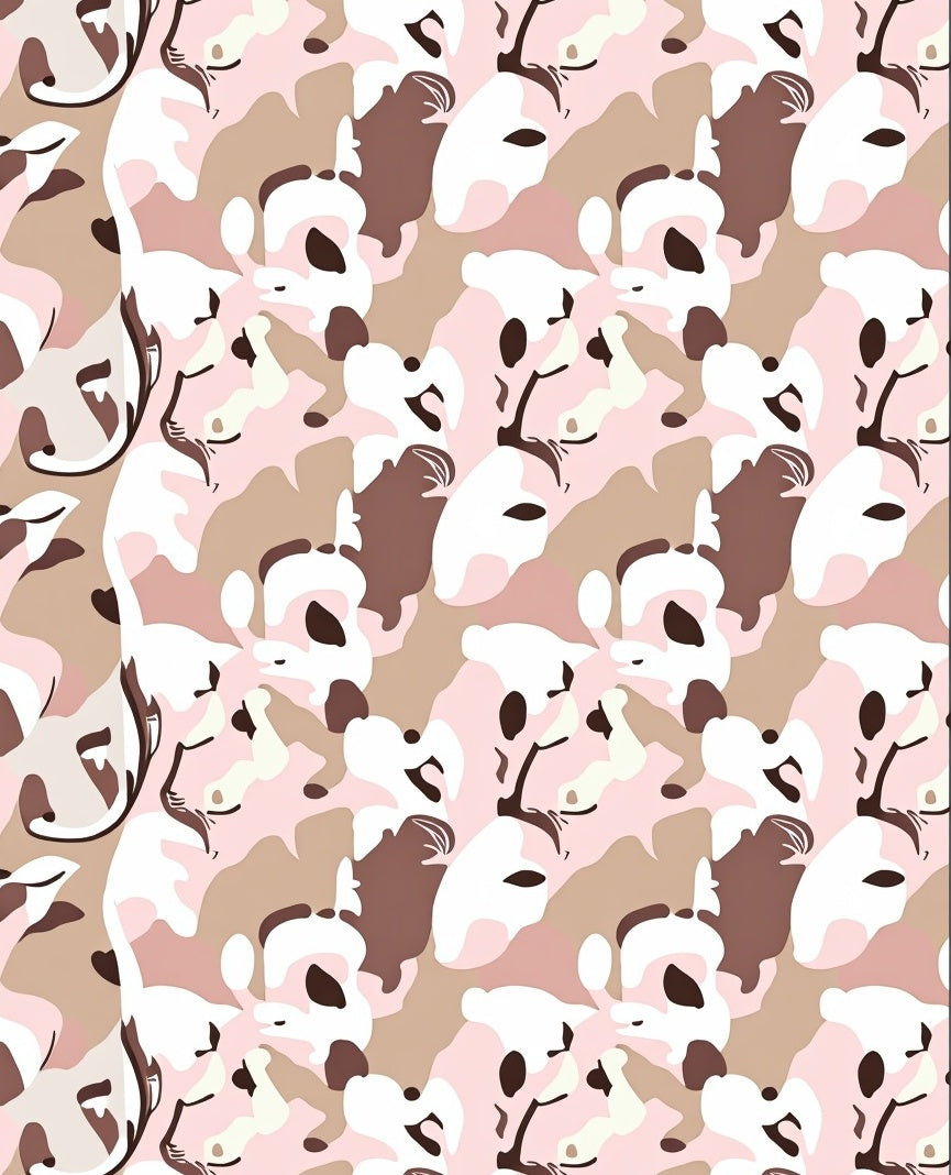 Soft Neutral Camouflage Abstract Blocks Rug