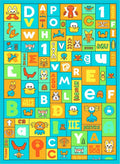 Cheerful Alphabet Creatures Color Blocks Rug