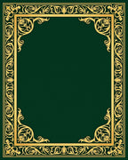 Golden Emerald Flourish Ornament Frame Rug