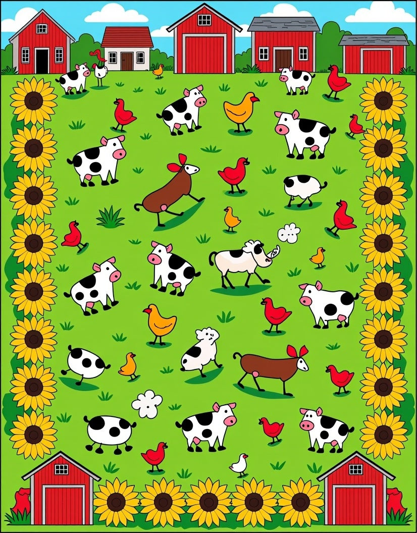 Farmyard Friends Sunflower Meadow Rug