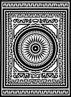 Black White Geometric Sunburst Mandala Rug