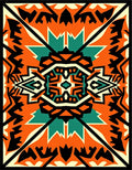 Bold Orange Tribal Geometric Rug
