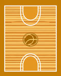 Golden Basketball Court Wood Grain Rug