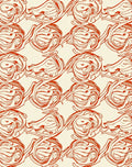 Crimson Art Nouveau Swirl Arrangement Rug