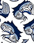 Dark Blue Tusked Beast Outline Rug