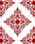 Crimson Red Ornate Medallion Accent Rug
