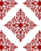 Crimson Red Ornate Medallion Accent Rug