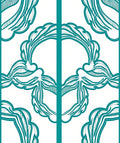 Teal Organic Scrollwork Repeating Pattern Rug