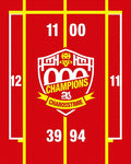 Bold Red Champions Scoreboard Graphic Rug