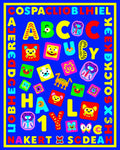 Bright Alphabet Critter Collage Rug