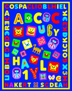 Bright Alphabet Critter Collage Rug