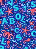 Aquatic Alphabet Medley Turquoise Coral Rug