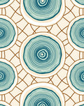 Teal Wood Slice Overlay Rug