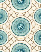Teal Wood Slice Overlay Rug