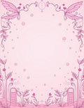 Whimsical Pink Fairy Wings Garden Border Rug