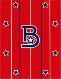 Bold Blue Star Striped Letter B Rug