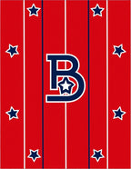Bold Blue Star Striped Letter B Rug