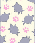 Gray Cat Paws Cream Background Rug