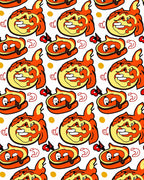 Whimsical Orange Character Spot Rug