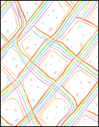 Pastel Rainbow Stripe Grid Rug
