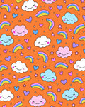 Cute Rainbow Cloud Heart Star Rug